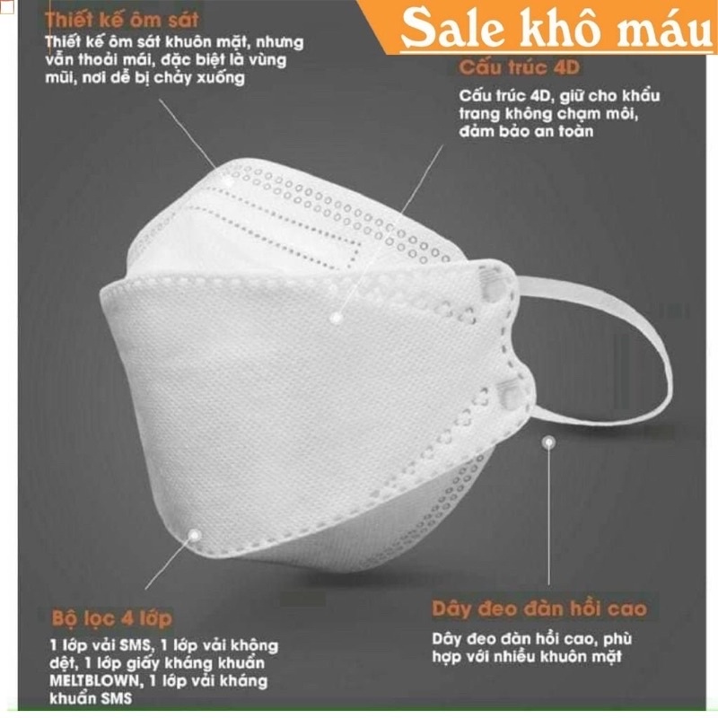 [Khẩu Trang 4D KF94 CT MASK Cường Thịnh kháng khuẩn 4 lớp