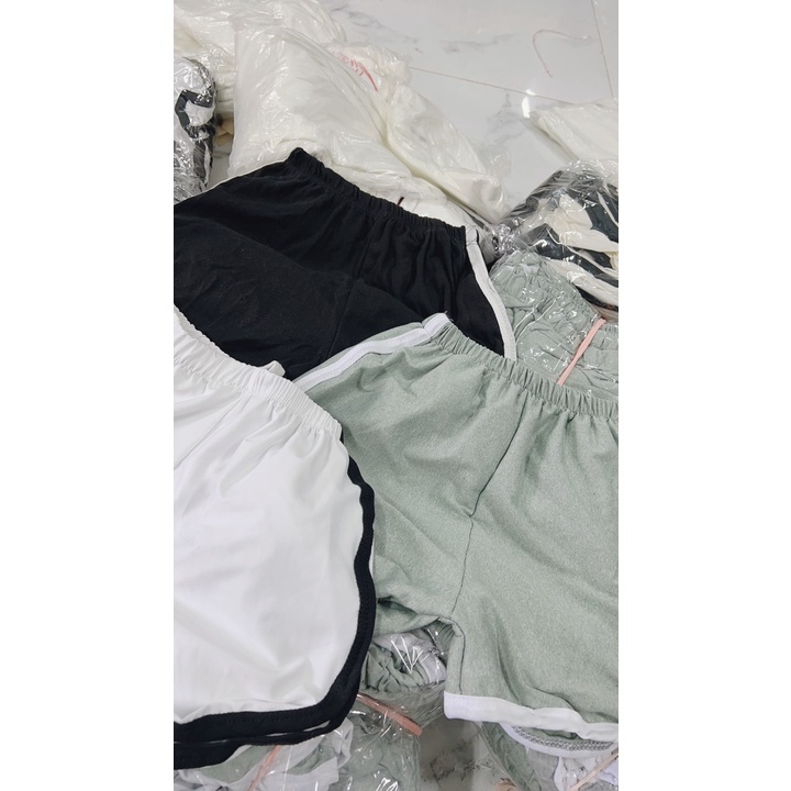 Quần Đùi  Nữ  Form Rộng Hàn Quốc Phối Viền Dày Mịn Thoáng Mát Thiết Kế Thời Trang Kiểu Dáng Năng Động Trẻ Trung