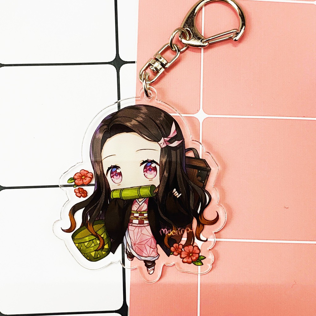 Móc khóa Kimetsu no Yaiba Thanh gươm diệt quỷ Nezuko anime chibi