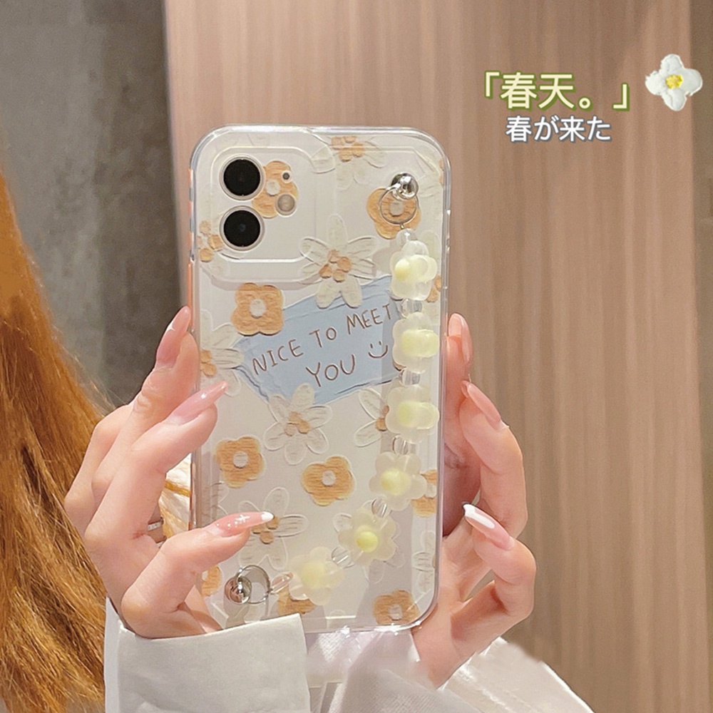 Ốp Điện Thoại Tpu Dẻo Họa Tiết Hoa Cúc Có Dây Đeo Chống Sốc Cho iPhone 12 11 Pro Max X Xr 8 7 Plus | BigBuy360 - bigbuy360.vn