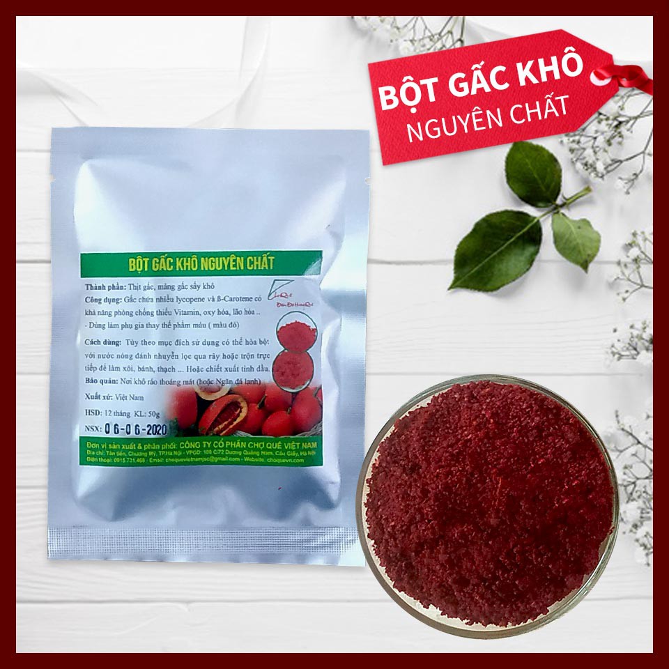 Bột Gấc Khô Nguyên Chất Sấy Lạnh 20g/50g/100g chuyên dùng nấu xôi làm bánh