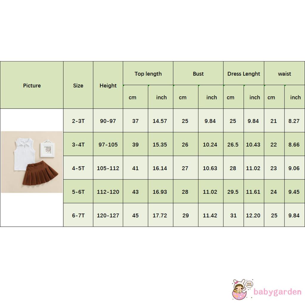 Bộ áo không tay cổ bẻ + chân váy xếp ly phong cách mùa hè đáng yêu thời trang dành cho bé gái 1-6 tuổi