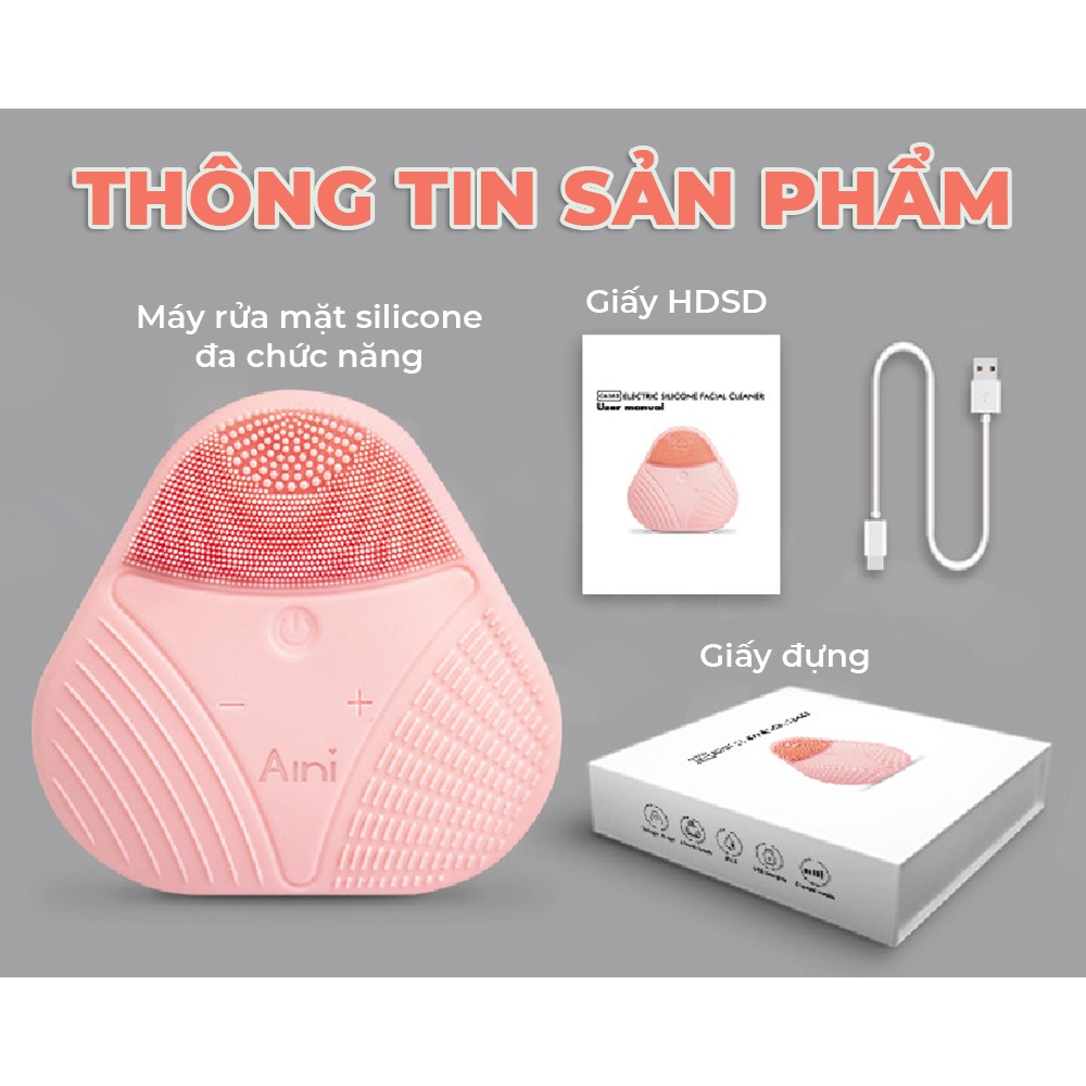 Máy rửa mặt đa năng 4in1 Cleansing & Massaging Device AINI COLLECTION - Hàng chính hãng AINI14