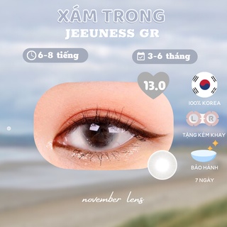 Kính áp tròng màu xám trong không viền Jeuness Gray Hàn Quốc