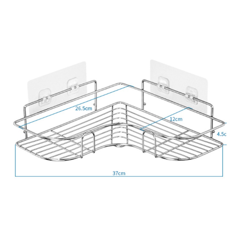 Kệ góc INOX nhà tắm - nhà bếp không gỉ sét - Kệ tam giác nhà tắm dán tường siêu chắc