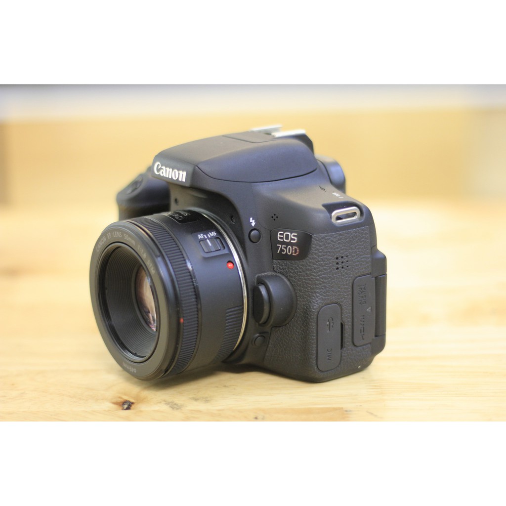 Máy ảnh canon 750D ống kính Canon 50 F1.8 STM