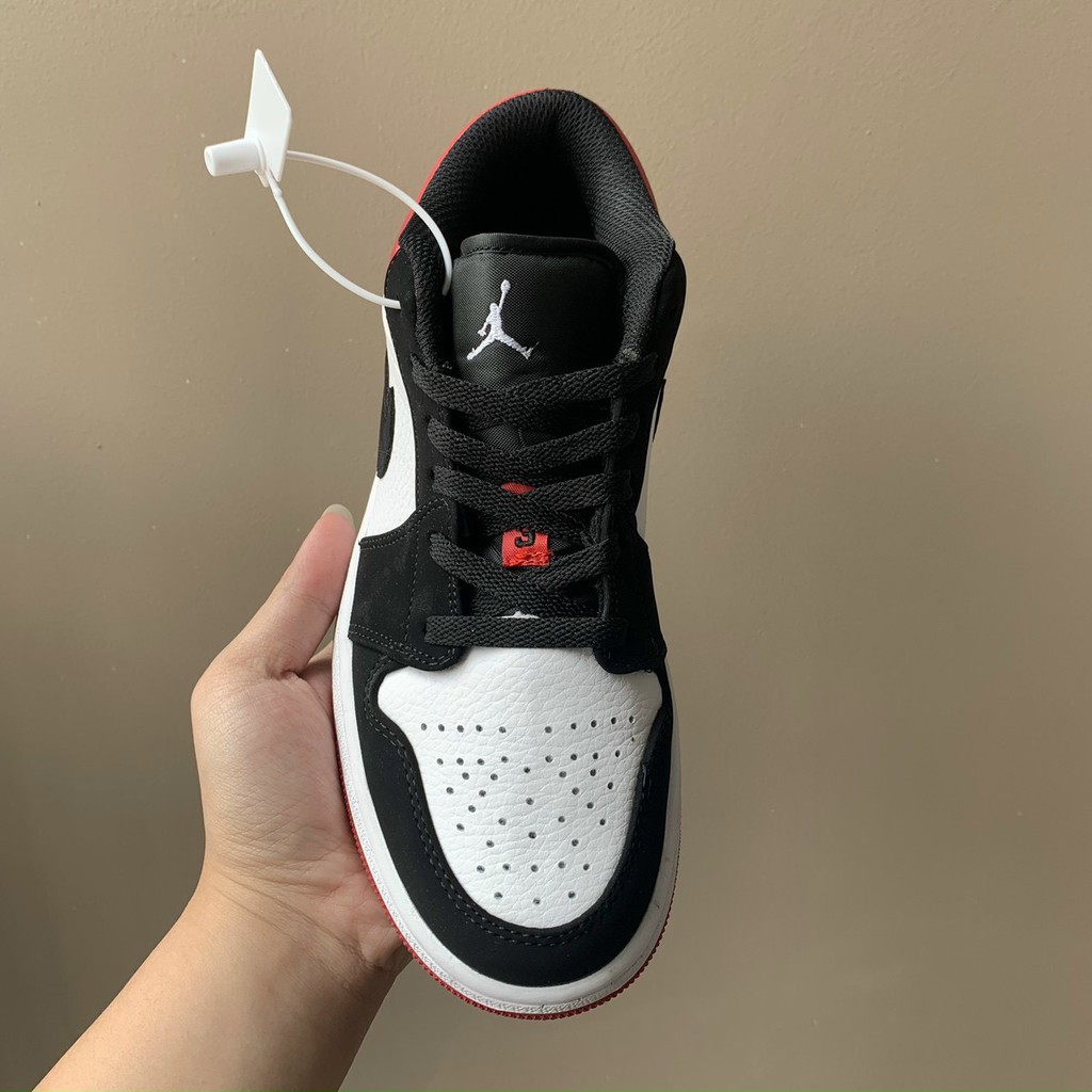 Giày thể thao và sneaker jordan đen đỏ cổ thấp