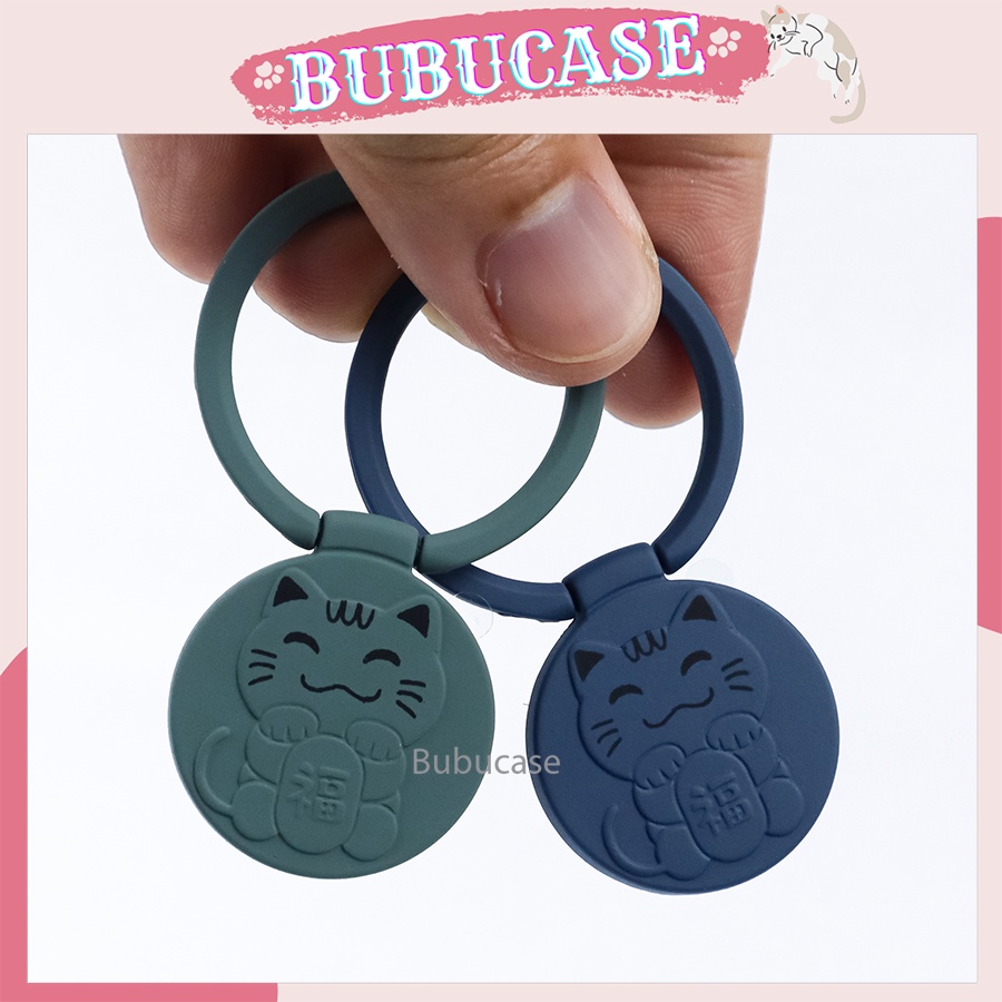 Pop socket giá đỡ dán mặt lưng điện thoại họa tiết mèo thần tài cute - Nhiều màu sắc, chất liệu kim loại cao cấp