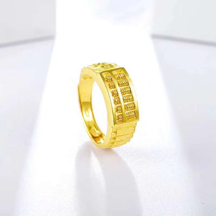 weiweijewelry/KOKO Trang sức mạ vàng 24K Nhẫn bàn tính thời trang nam