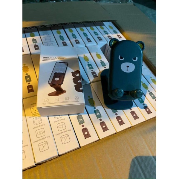 Giá đỡ điện thoại , iPad thông minh gấp gọn siêu  tiện lợi, hình gấu siêu cute xinh xắn.
