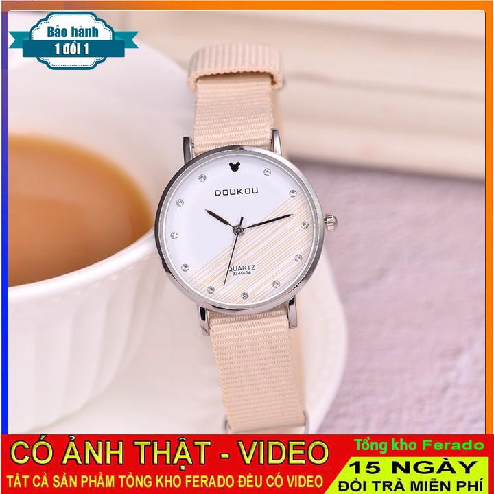 [ xả kho ] Đồng hồ nữ DouKou 71773 dây vải mặt tròn