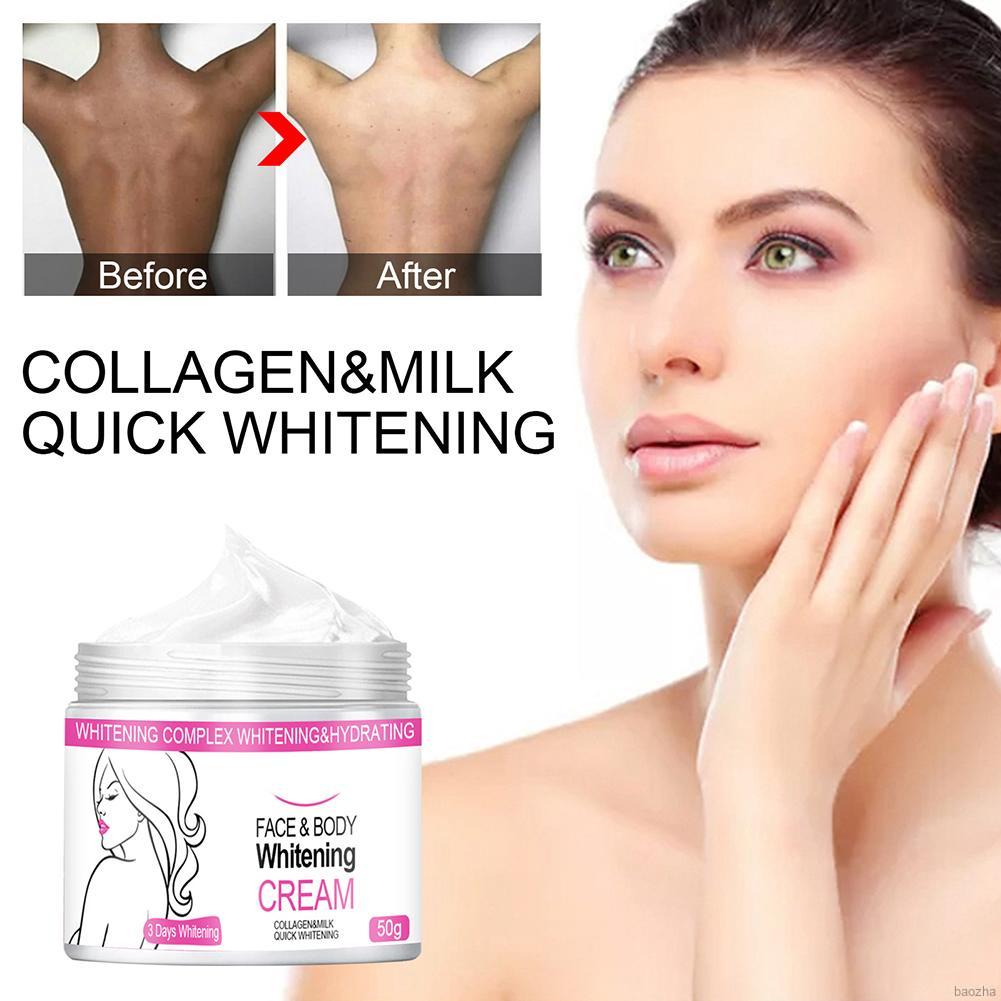 Collagen Whitening Cream Brightens Skin Tone Bleaching Face And Body Private Cream White Cream Whitening Legs Knees Underarm Whitening Body Care 10/20/50g