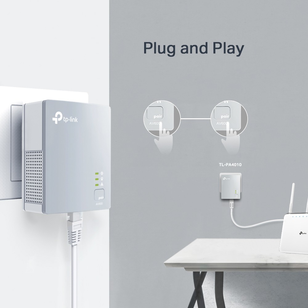 TP-Link Bộ mở rộng Internet qua đường dây điện AV600 600Mbps TL-PA4010KIT | BigBuy360 - bigbuy360.vn