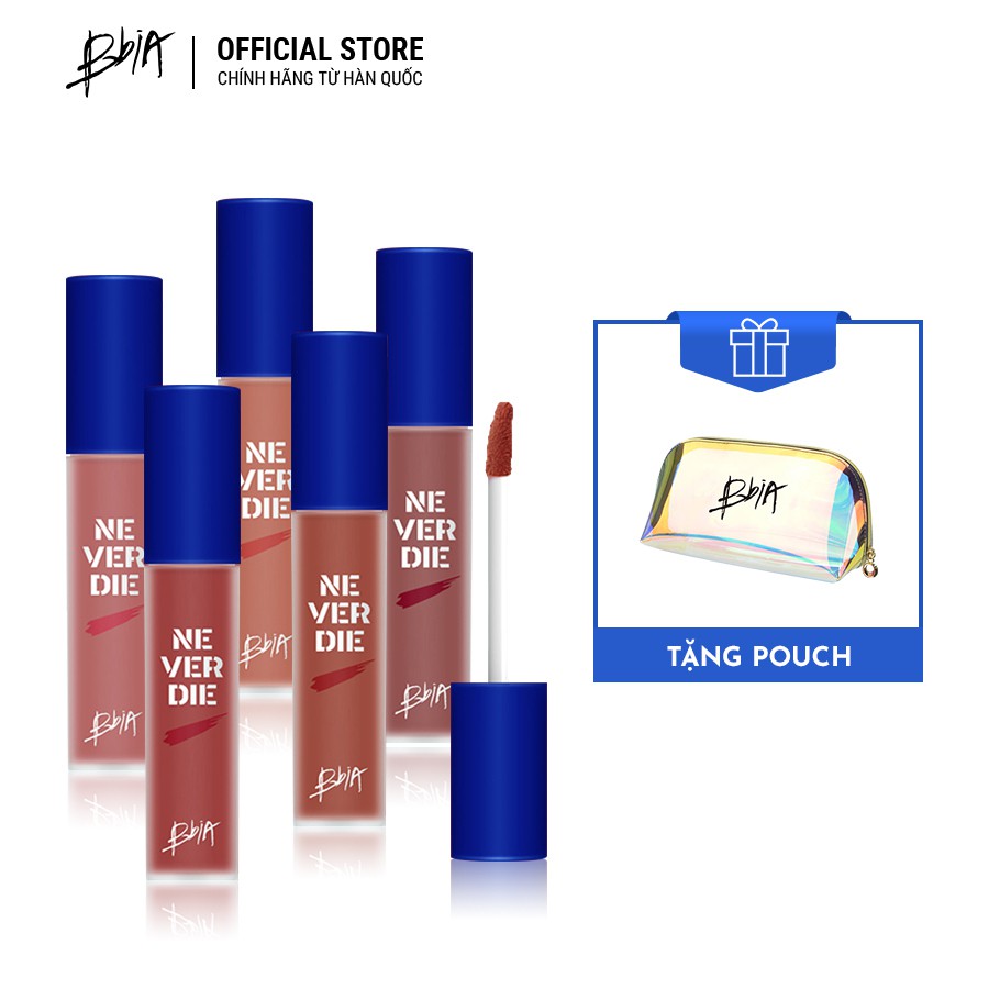 Trọn bộ 5 Son kem Bbia Never Die Tint 4.8g/màu TẶNG 1 túi trang điểm hologram 3g - Bbia Official Store | BigBuy360 - bigbuy360.vn