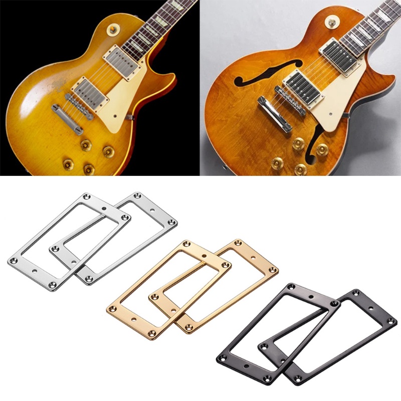 Set 2 Vòng Pickup Humbucker Dày 2mm Khung Phẳng Bằng Kim Loại Dành Cho Đàn Guitar Điện LP