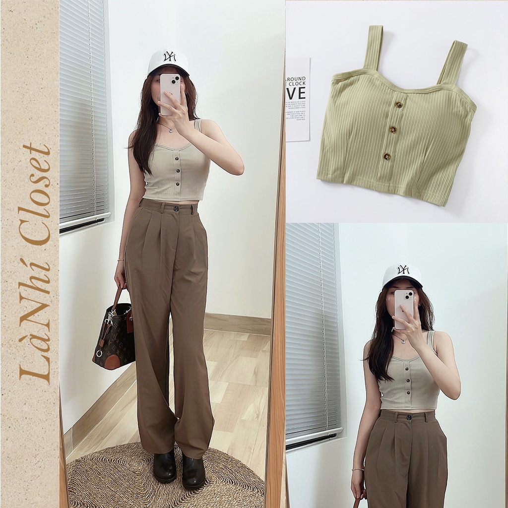 Áo croptop ôm ba lỗ nữ kiểu dáng basic chất vải dày dặn nhiều màu cá tính sexy, có mút lót ngực không bra