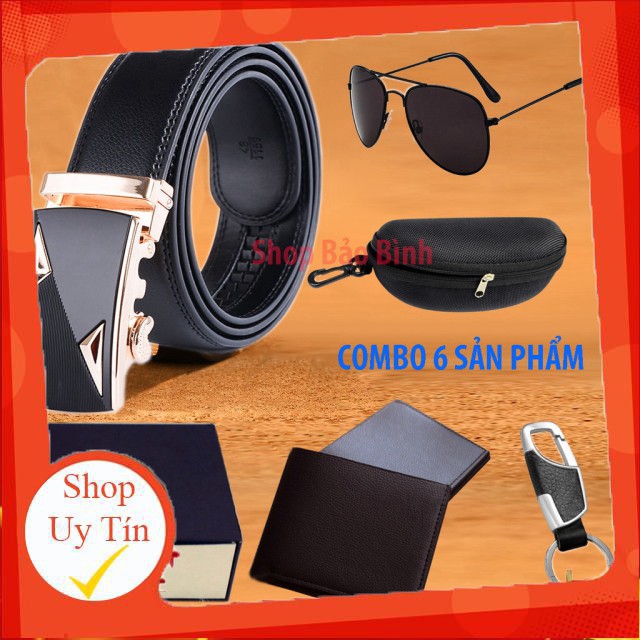 Bộ Sản Phẩm Thắt Lưng Da + Kính + Ví da Cho Nam Siêu Ngầu Siêu Chất KÈM ẢNH THẬT V8 -Hàng nhập khẩu