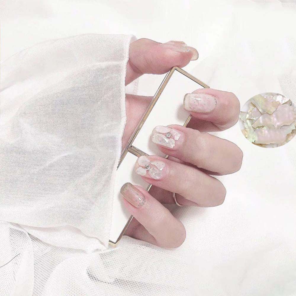 [Hàng mới về] Kim sa vỏ sò tự nhiên mỏng lấp lánh màu kẹo trang trí làm đẹp móng DIY