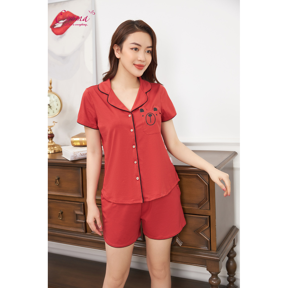 Bộ Mặc Nhà Pyjama Cotton Ngắn Tay EMMA EHSC.0050.10