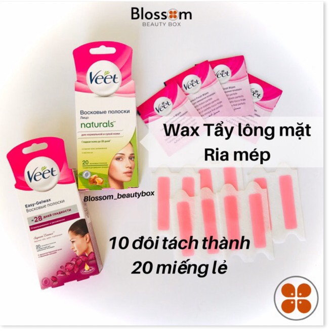 Wax VEET triệt lông mặt và tẩy ria mép bằng giấy hiệu quả