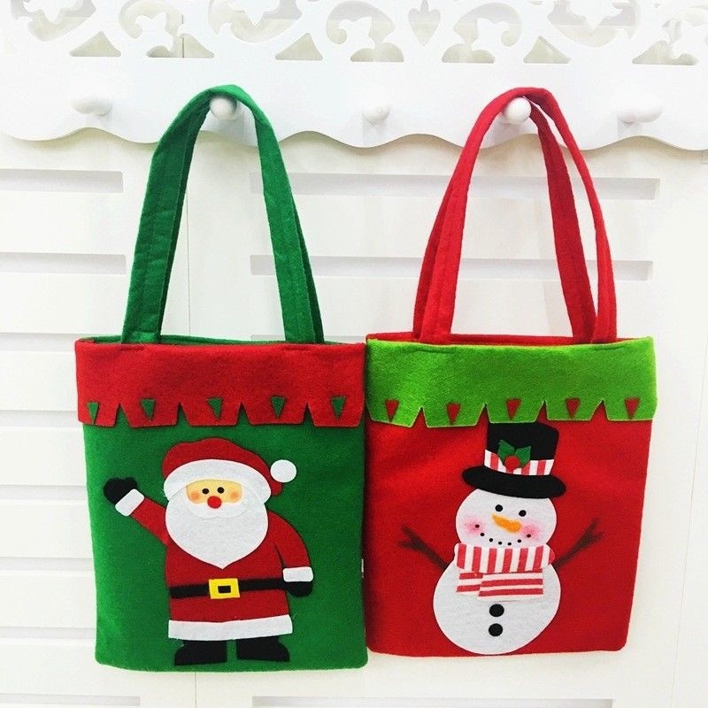 Christmas Santa Claus Snowmen Gift Candy Bag Children Storage Bag