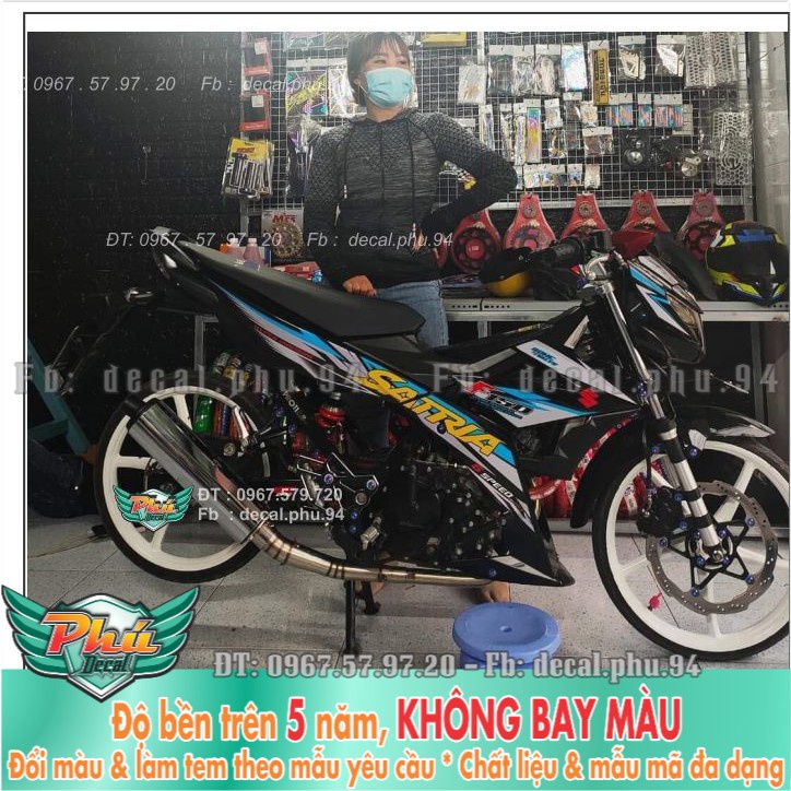 Tem rời Satria Xám đen mẫu mới (B) -1