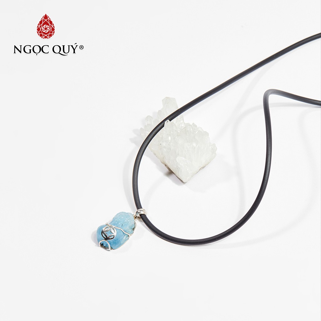 Mặt dây chuyền tỳ hưu đá aquamarine mệnh thủy, mộc - Ngọc Quý