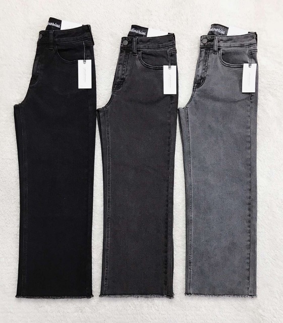 QUẦN JEANS NỮ XUÔNG TUA LAI XÁM MỚI