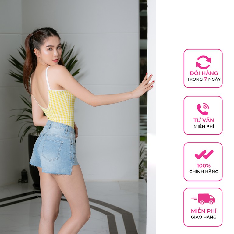 Jumpsuit nữ 2 dây cổ chữ U ôm sát thời trang vải dệt kim cao cấp VENUSSECRET | BigBuy360 - bigbuy360.vn