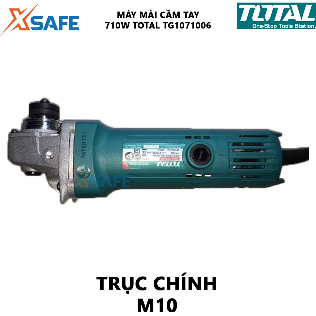 Máy mài góc TOTAL TG10710026 cắt kim loại công suất lớn 750W, an toàn gọn tay công tắc trượt, tuổi thọ cao - chính hãng