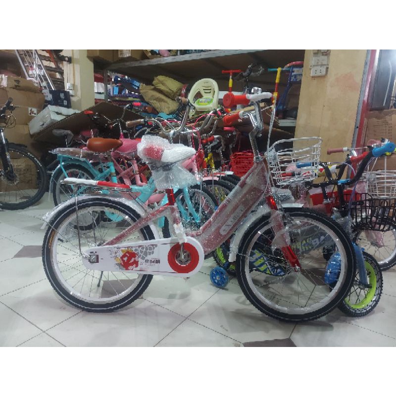 Xe đạp bé gái nhiều màu hồng, đỏ, tím 2 khung nhiều thương hiệu Xaming, H&T Bike, Xiao Ming... size 16 , 18 , 20 inch