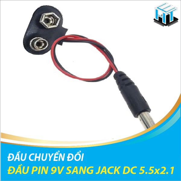 COMBO 3 DÂY NỐI PIN 9V SANG JACK DC 5.5 X 2.1MM