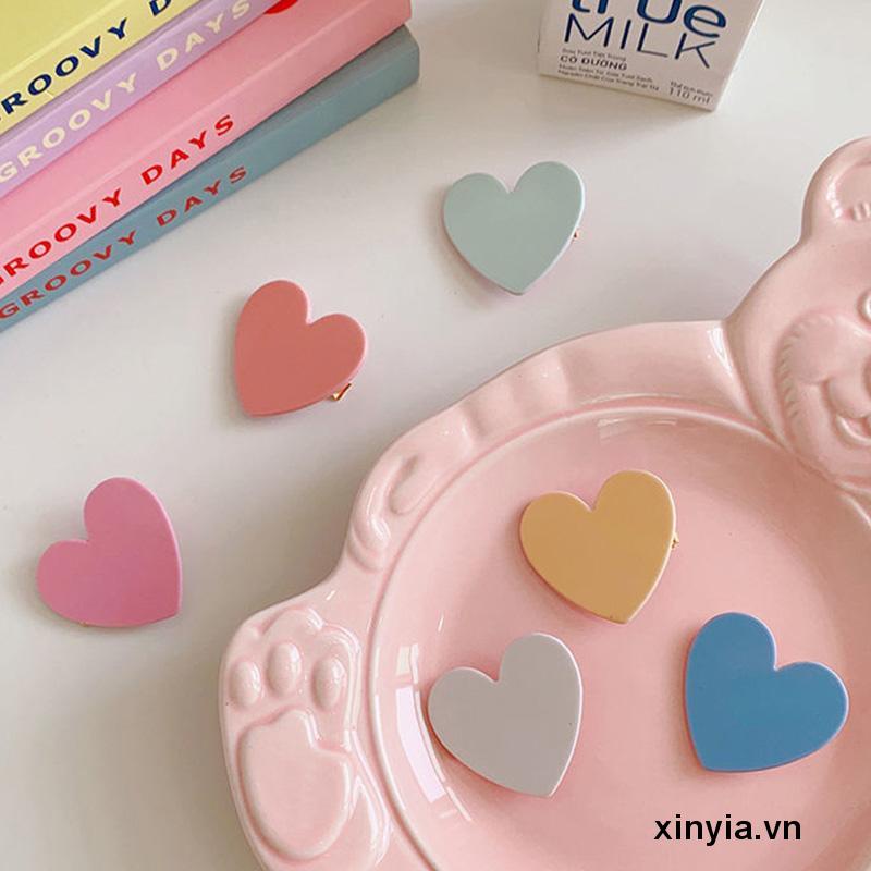 Kẹp Tóc mái hàn quốc hình Trái Tim Nữ Hình Xinh Xắn màu sắc cute
