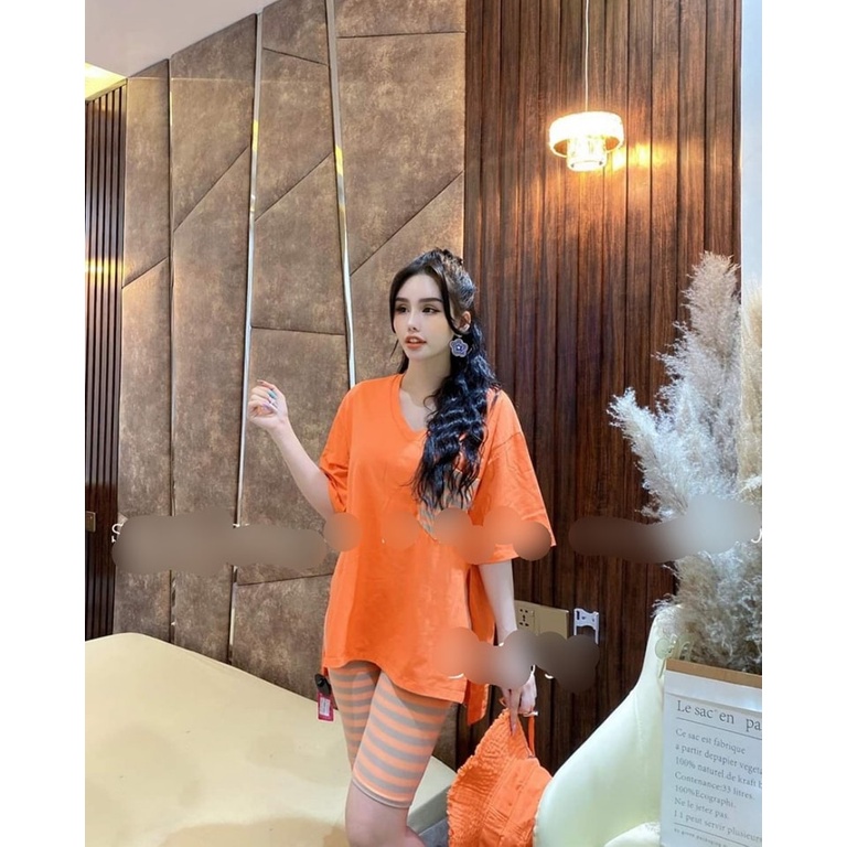 Set Bộ Áo Cotton + Quần Sọc Thun Gân Siêu Đẹp - Y Hình