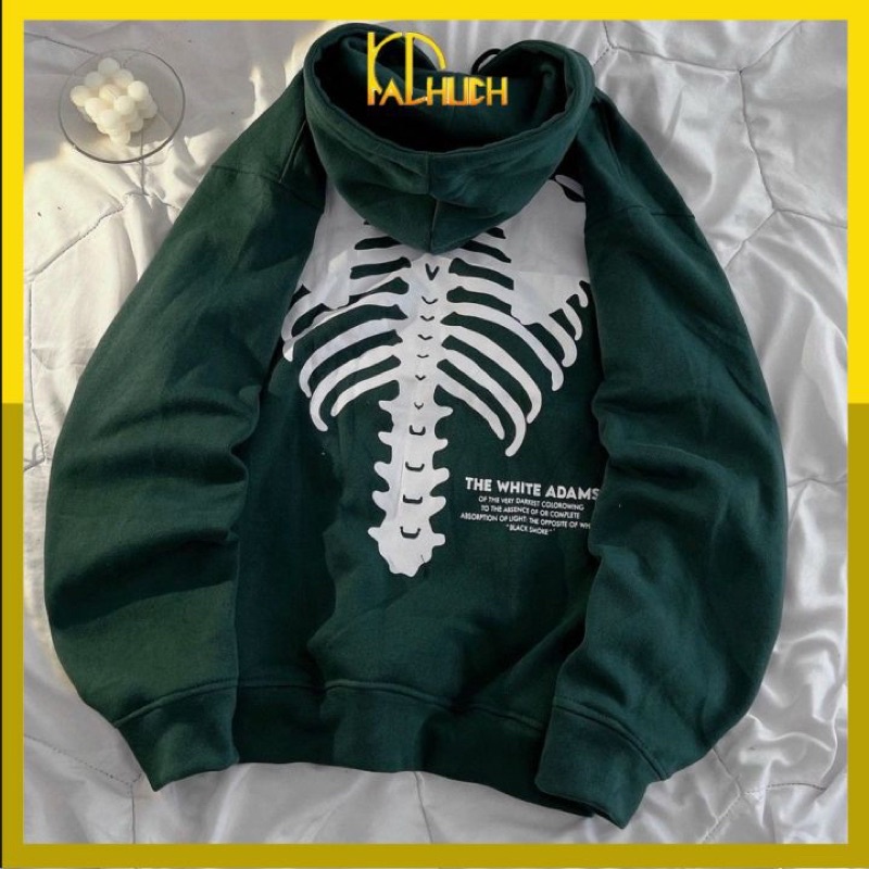 Áo khoác hoodie form rộng THE WHITE ADAM nam nữ mặc được, vải nỉ ngoại dày dặn nón 2 lớp