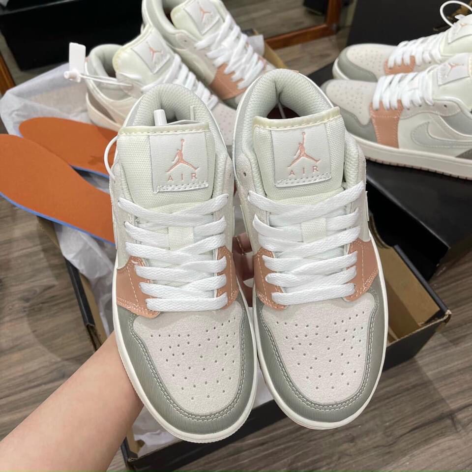 Giày Sneaker Jordan 1 Mid Milan Cam Cao Cổ Giày Thể Thao milan nâu đất thấp cổ nam Nữ Da Nhăn Full Box Freeship