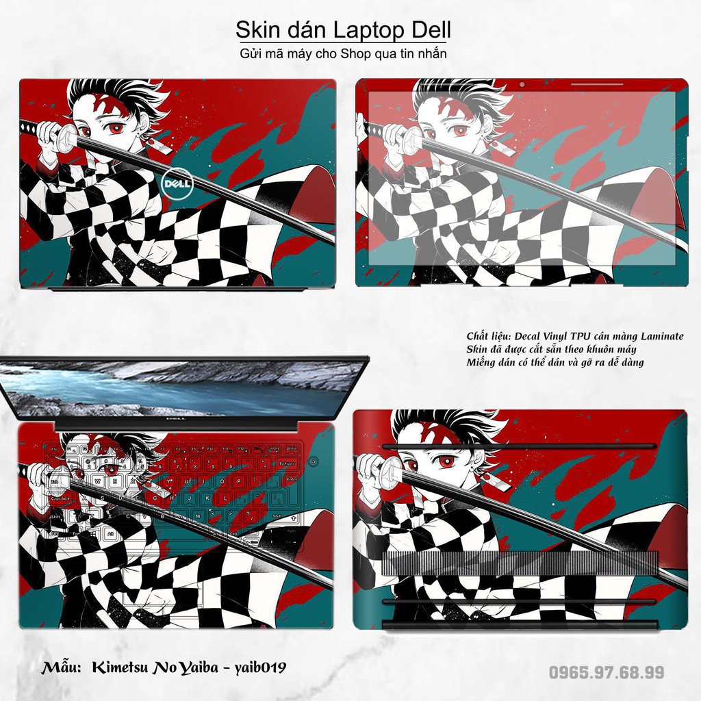 Skin dán Laptop Dell in hình Kimetsu No Yaiba (inbox mã máy cho Shop)