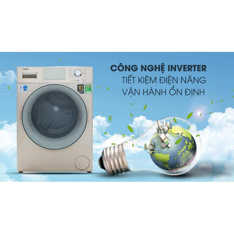 Máy giặt Aqua Inverter 10.5 kg AQD-D1050E N (Miễn phí giao tại HCM-ngoài tỉnh liên hệ shop)