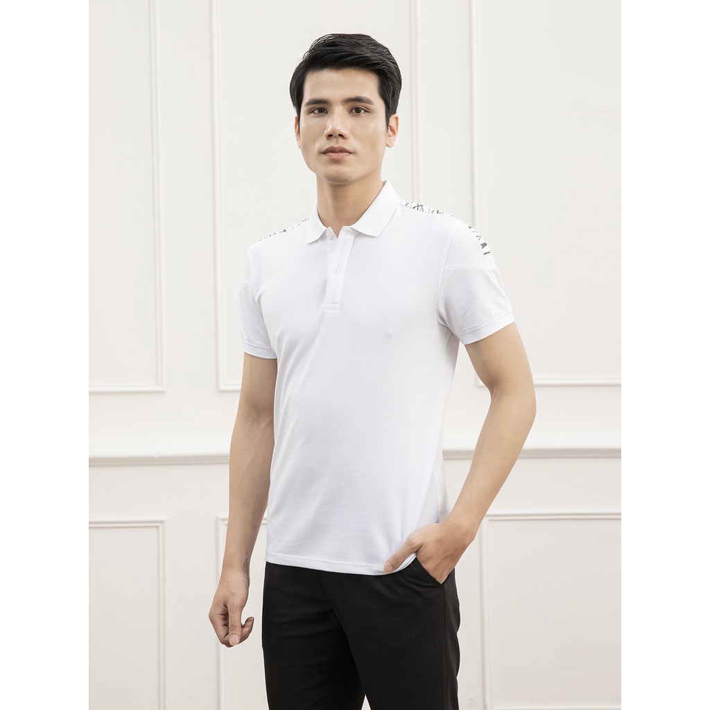 Áo Thun Polo Ngắn Tay Có Cổ Bẻ ARISTINO APS021S1 Áo Phông Nam màu đen phối cổ trắng dáng suông vừa vải cotton cao cấp