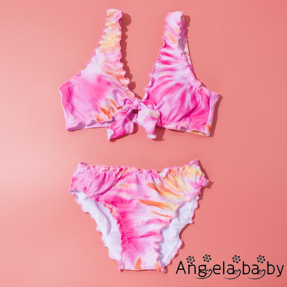 Bộ Bikini 2 Mảnh Cột Nơ Cho Bé Gái