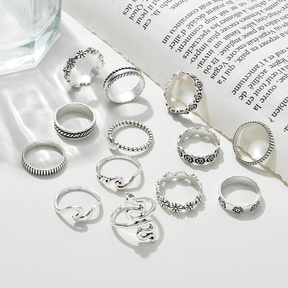Bộ nhẫn đeo khớp ngón tay nhiều kiểu phong cách Bohemian thời trang