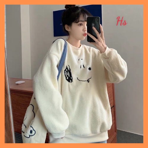 Áo Nỉ thêu chú chó snoopy - Áo nỉ nữ Sweater form rộng unisex - LYLY STORE | BigBuy360 - bigbuy360.vn