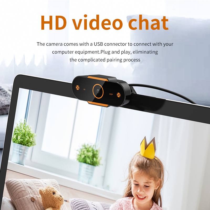 Webcam Hd Usb 2.0 Tự Động Xoay Tích Hợp Micro Cho Máy Tính Để Bàn