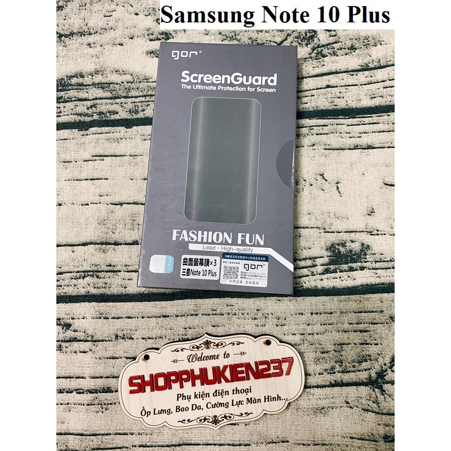 Bộ Dán Dẻo Gor Samsung Note 10 , Note 10 Plus Bộ Gor Dẻo 3 Miếng Mặt Trước Full Box Cao Cấp