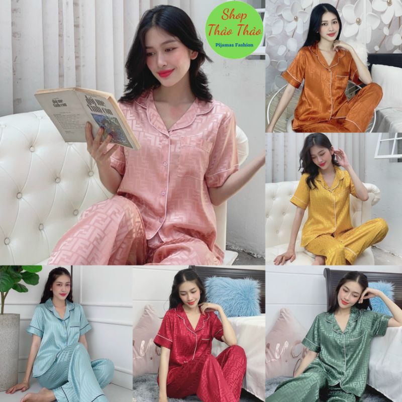 Đồ Bộ Pijama - Đồ Bộ Mặc Nhà Gấm Cao Cấp Có Size 3XL🌸Giảm 10K Đơn 200K