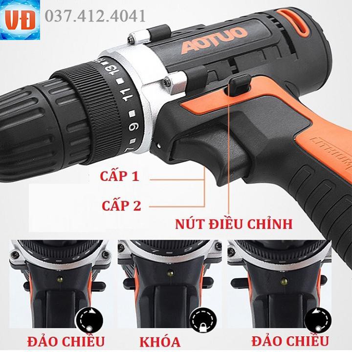 Khoan pin, máy bắt vít dùng pin AOTUO 12v nhỏ gọn