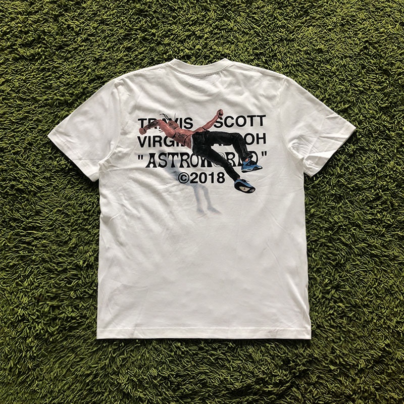 Áo Thun Ngắn Tay In Hình TRAVIS SCOTT Virgil AJ1 Phong Cách hip hop Cho Nam Và Nữ AJ4