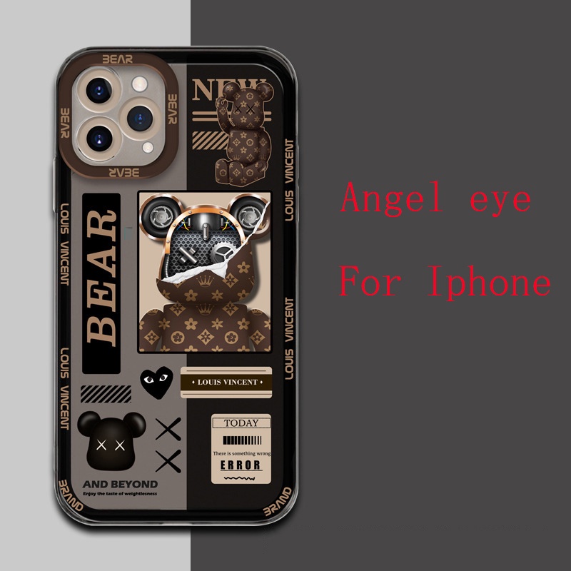 Ốp Điện Thoại Hình Gấu Thời Trang Cho IPhone 13 Pro Max Case/ 12/ 11/ XS/ XR/ X/ 8/ 7/ 6/ 6s/ Plus Mini