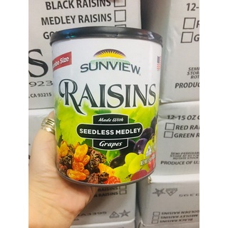 Nho khô hỗn hợp sunview raisins 425g THÙNG 12hộp của Mỹ hsd 12/25(trái nhỏ)