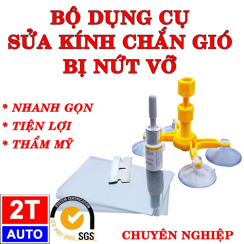 BỘ DỤNG CỤ SỬA KÍNH LÁI, KÍNH CHẮN GIÓ Ô TÔ BỊ NỨT VỠ CHUYÊN DỤNG:   SKU:136